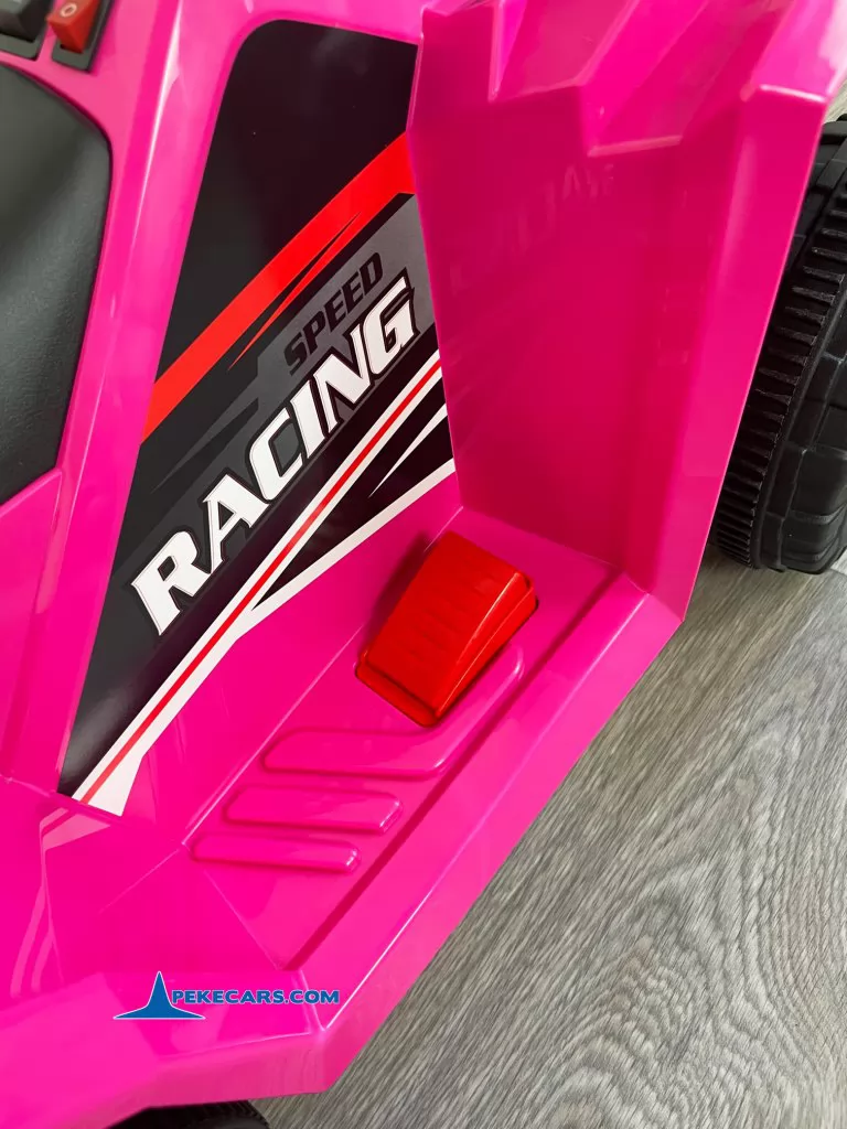 Quad Electrico Racing Speed 6V Rosa con Remolque pedal aceleracion