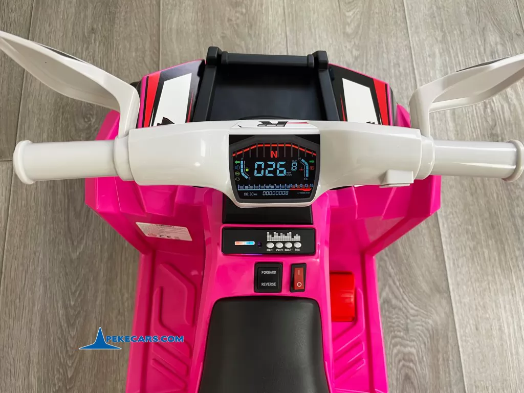 Quad Electrico Racing Speed 6V Rosa con Remolque manillar