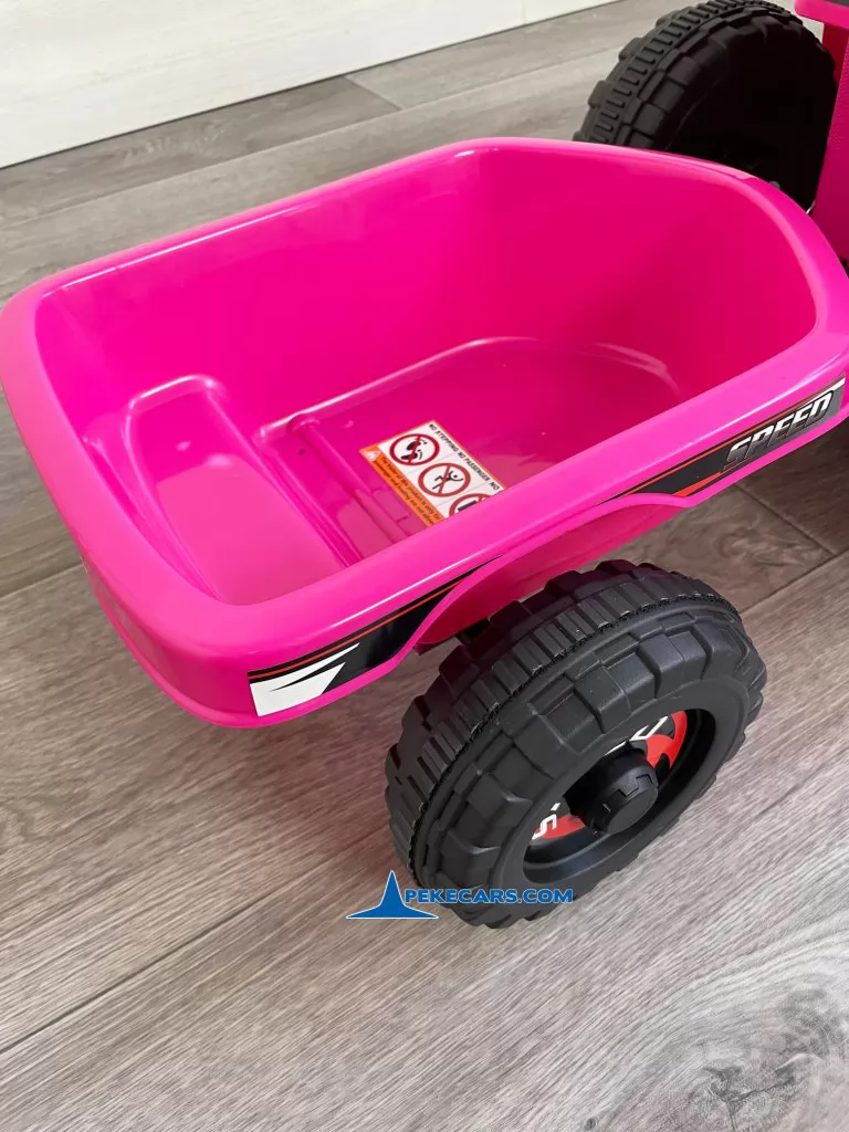 Quad Electrico Racing Speed 6V Rosa con Remolque detalle vista remolque