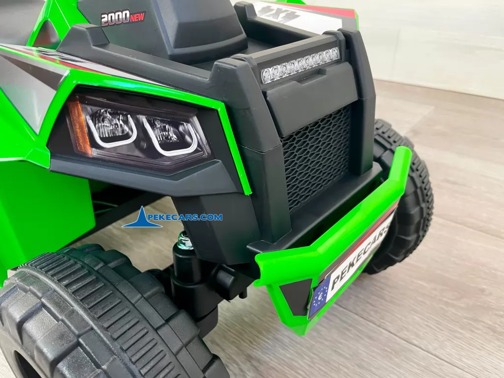 Quad Electrico Racing Speed 6V Verde con Remolque luces delanteras