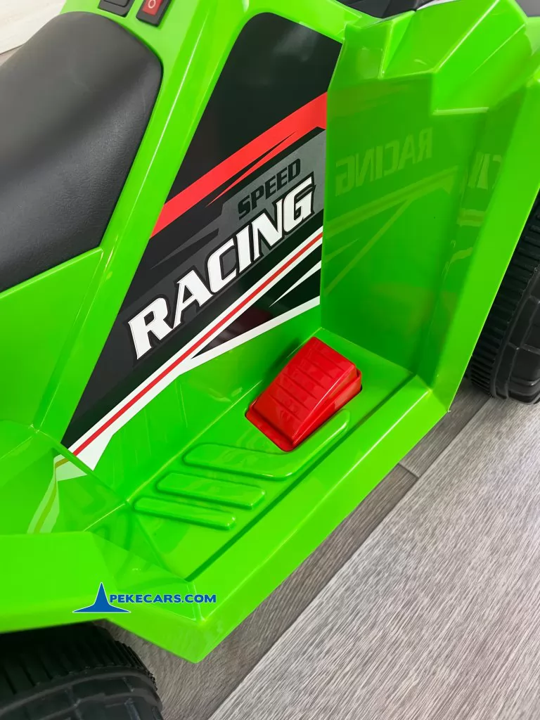 Quad Electrico Racing Speed 6V Verde con Remolque pedal acelerador
