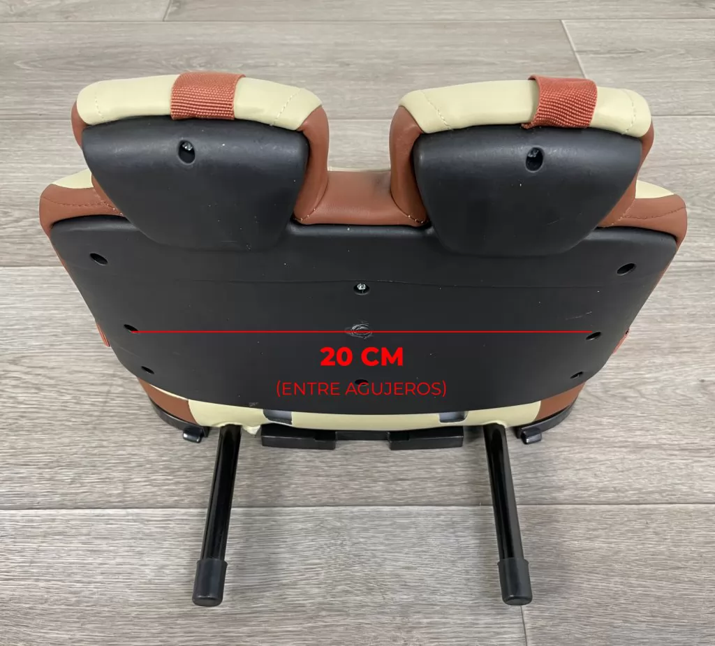 Asiento en polipiel de repuesto modelo A222 medidas trasera
