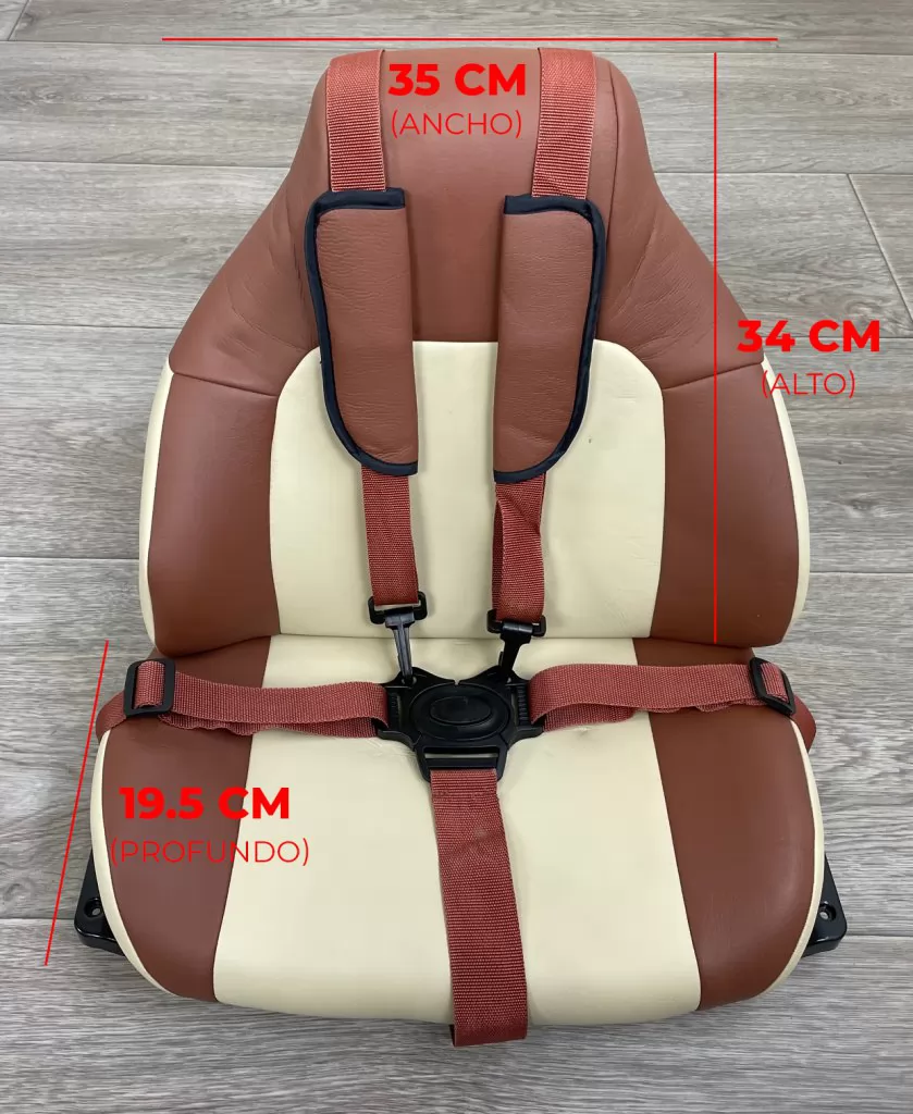 Asiento en polipiel de repuesto modelo A229 medidas frontales