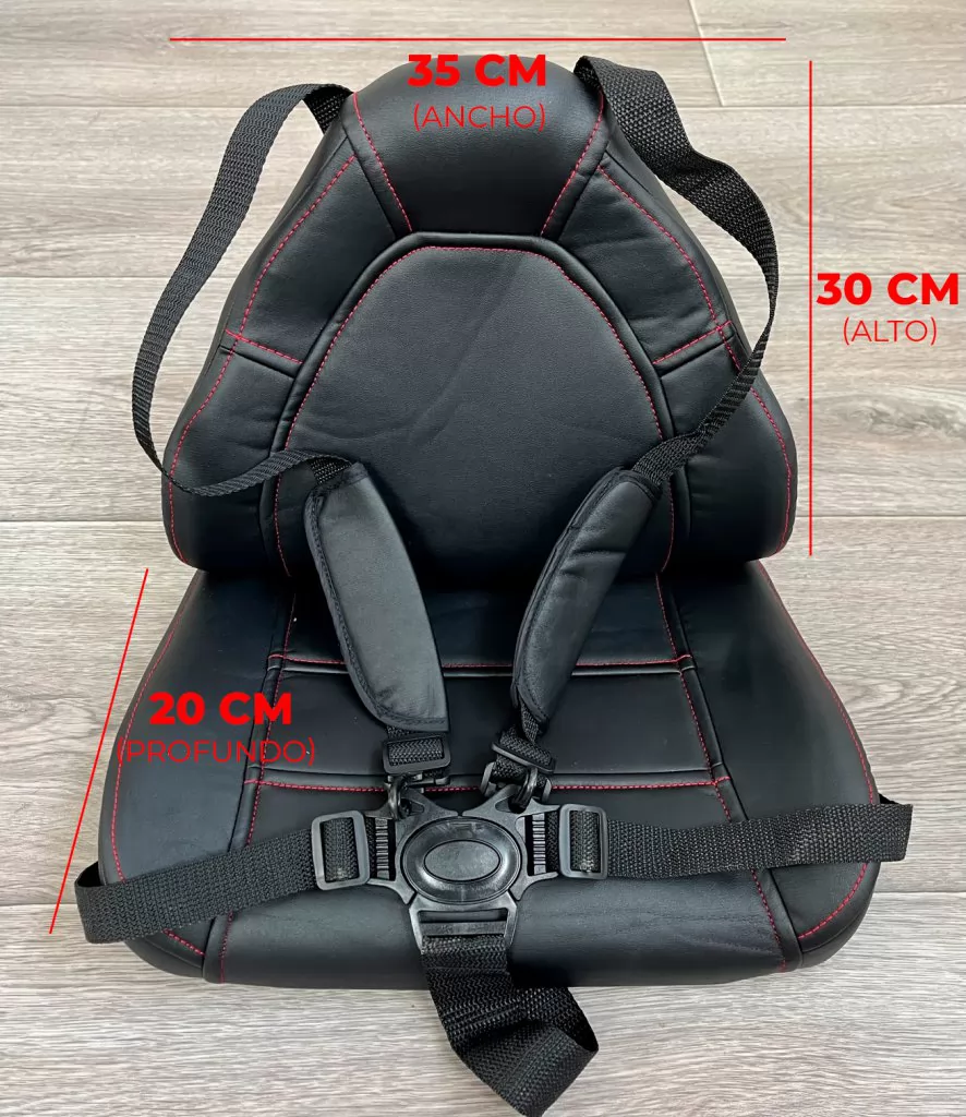 Asiento en polipiel de repuesto modelo A224 medidas frontales