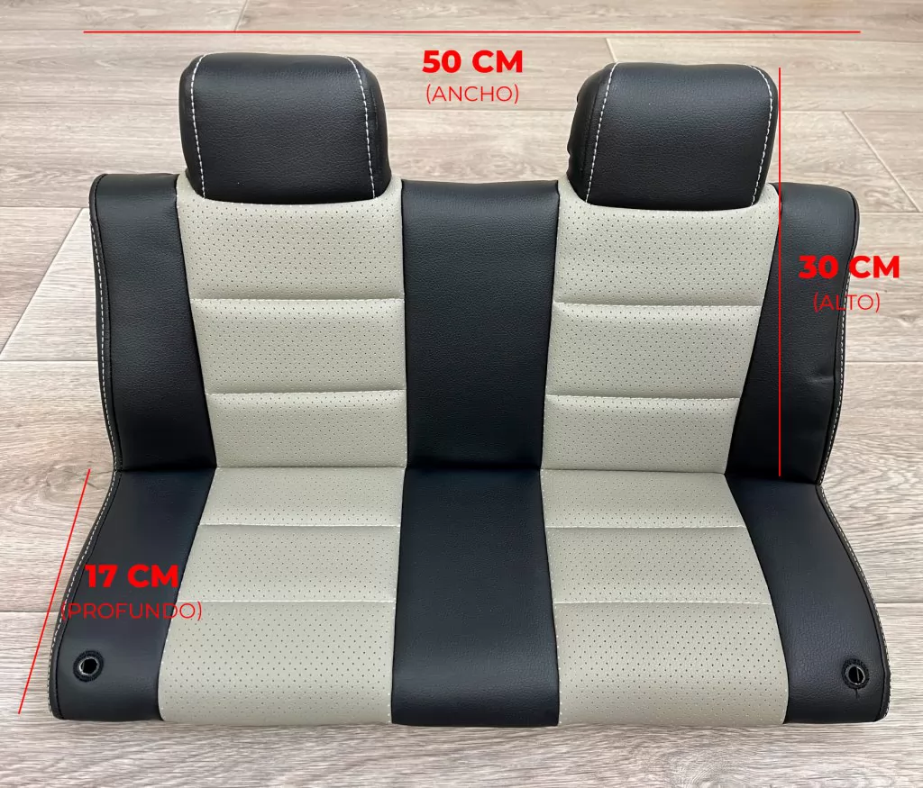Asiento en polipiel de repuesto modelo A225 medidas frontales