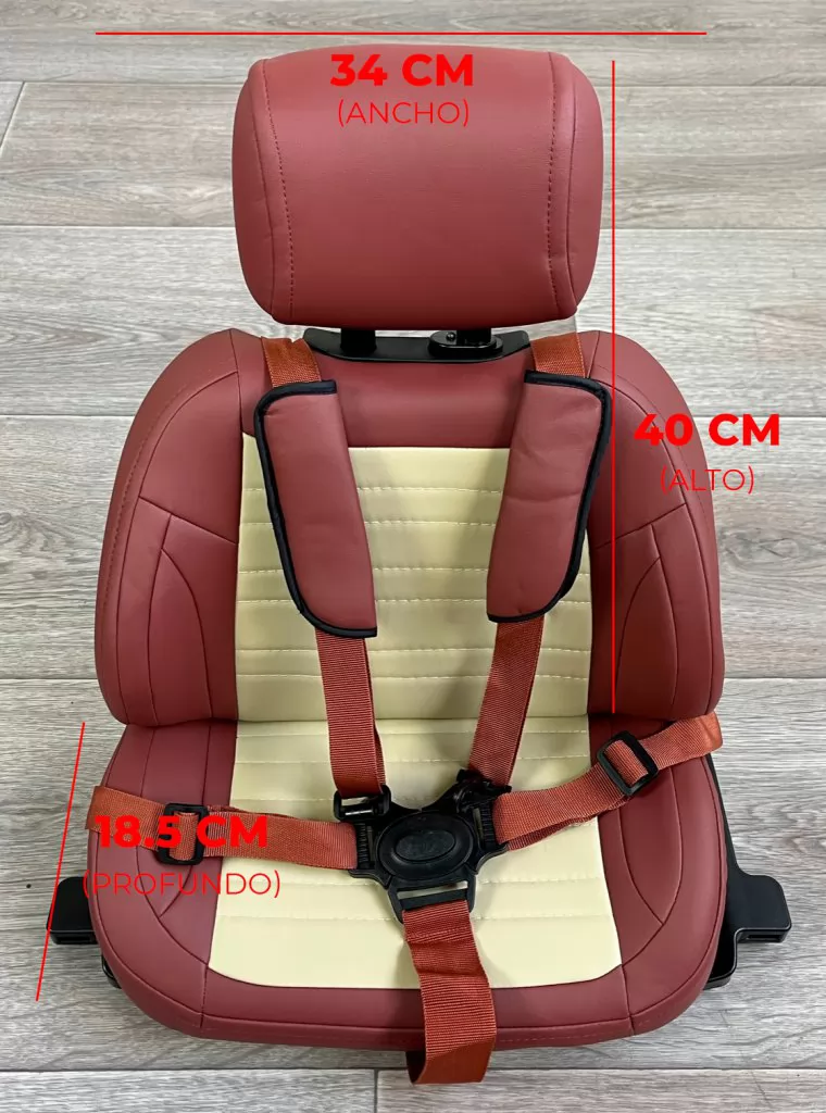 Asiento en polipiel de repuesto modelo A226 medidas frontales