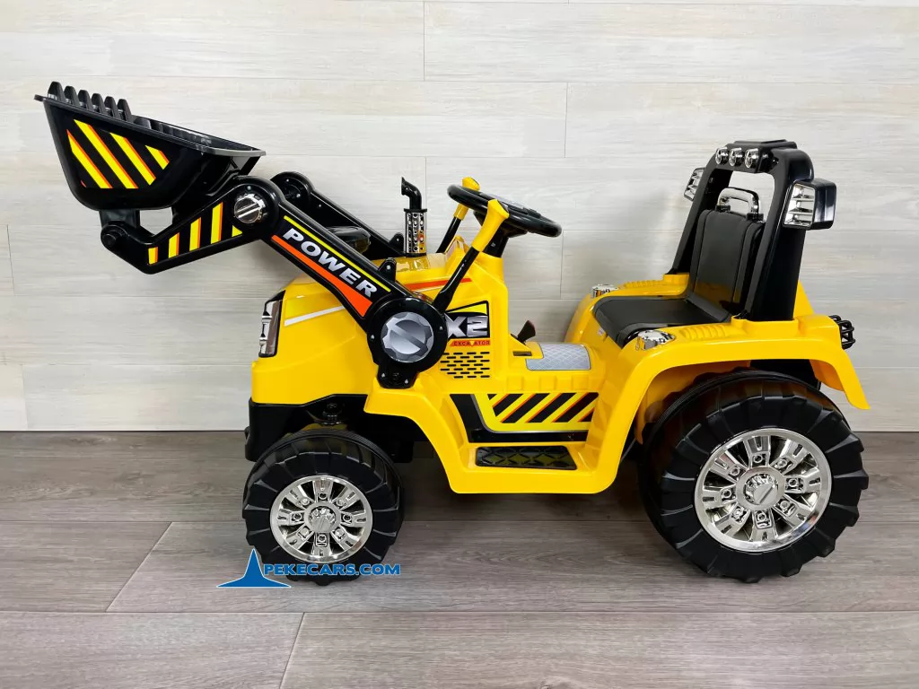 tractores infantiles peketrac 1005 12v amarillo vista lateral