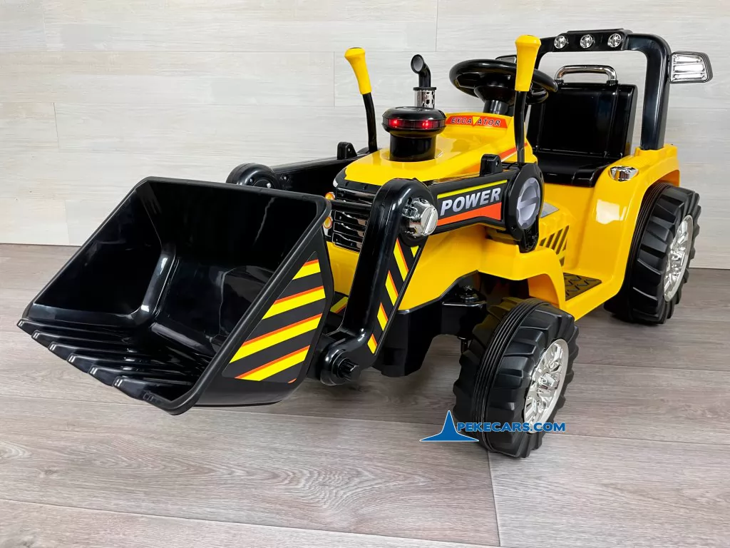 tractor electrico peketrac 1005 12v amarillo vista frontal derecha