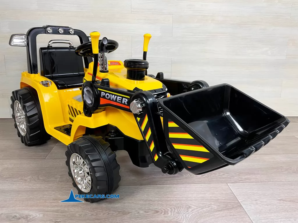 tractor a bateria peketrac 1005 12v amarillo vista izquierda