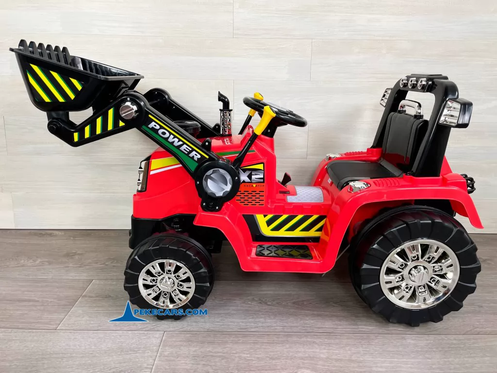 tractores infantiles peketrac 1005 12v rojo vista lateral