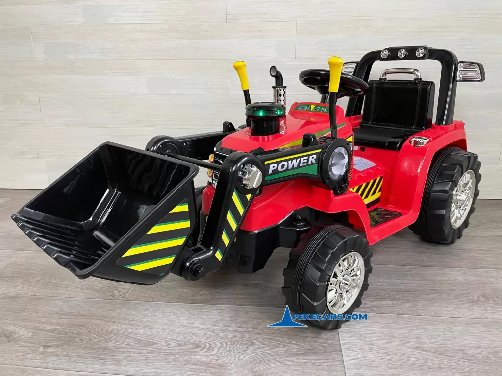 tractor electrico peketrac 1005 12v rojo detalle vista frente