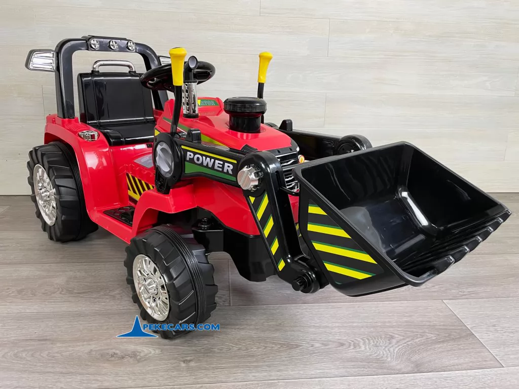 tractor a bateria peketrac 1005 12v rojo vista lateral derecha