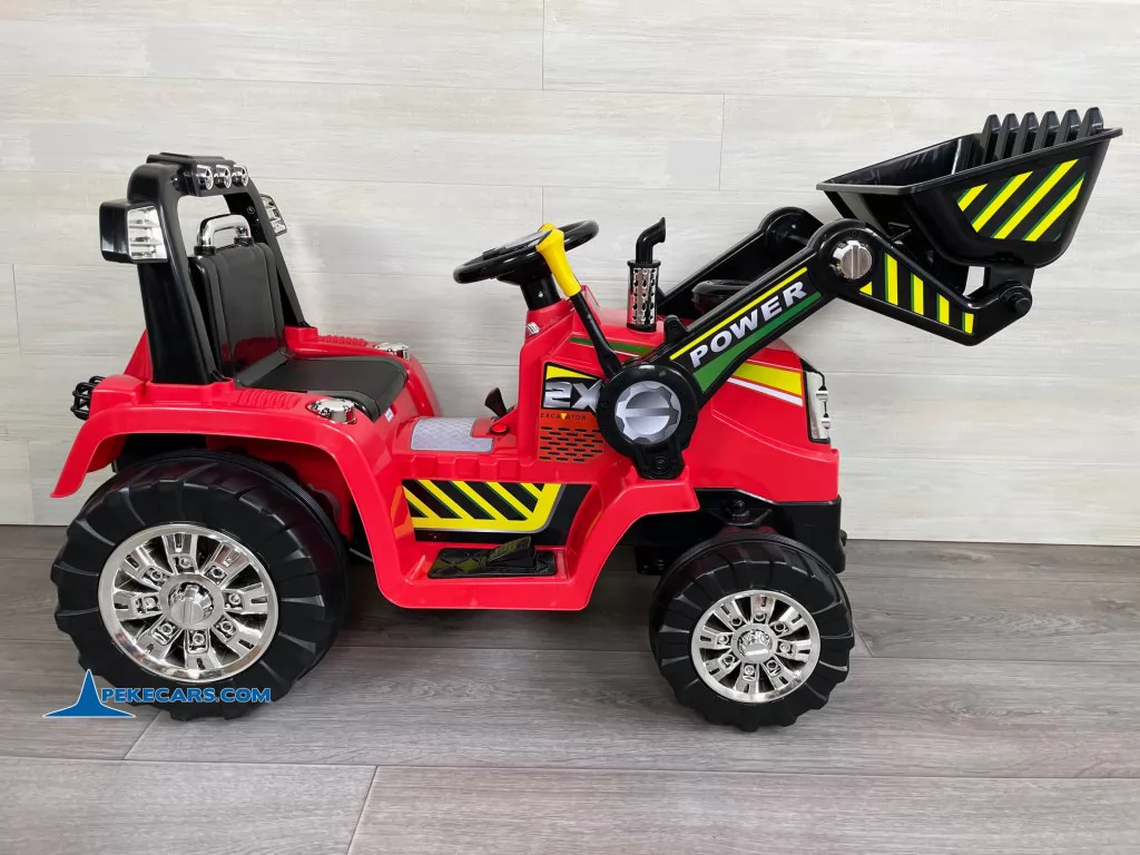 tractor de bateria peketrac 1005 12v rojo detalle derecha