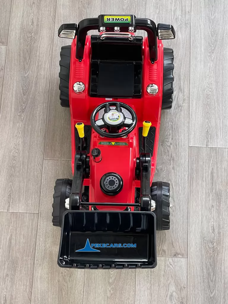 peketrac 1005 12v rojo tractor electrico vista arriba