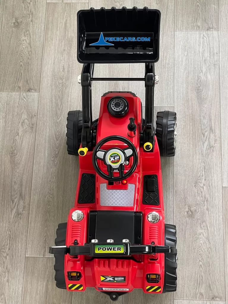 peketrac 1005 12v rojo tractor electrico niños vista detalle arriba