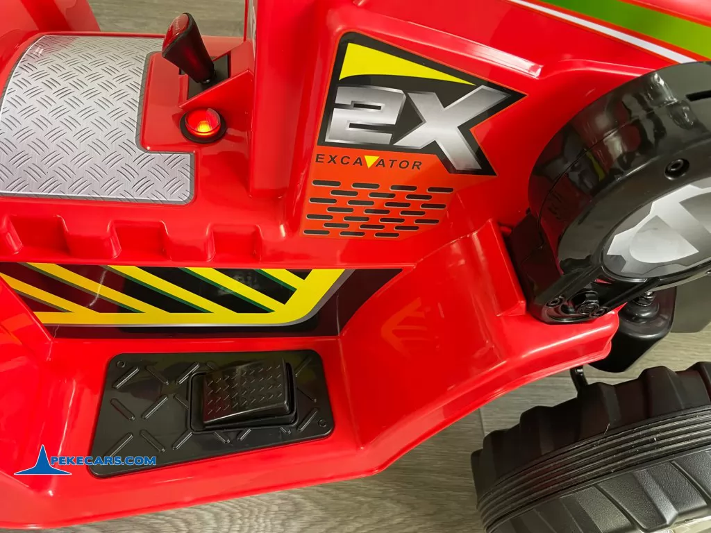 Tractor Eléctrico Peketrac 1005 12V 2.4G Rojo vista principal acelerador
