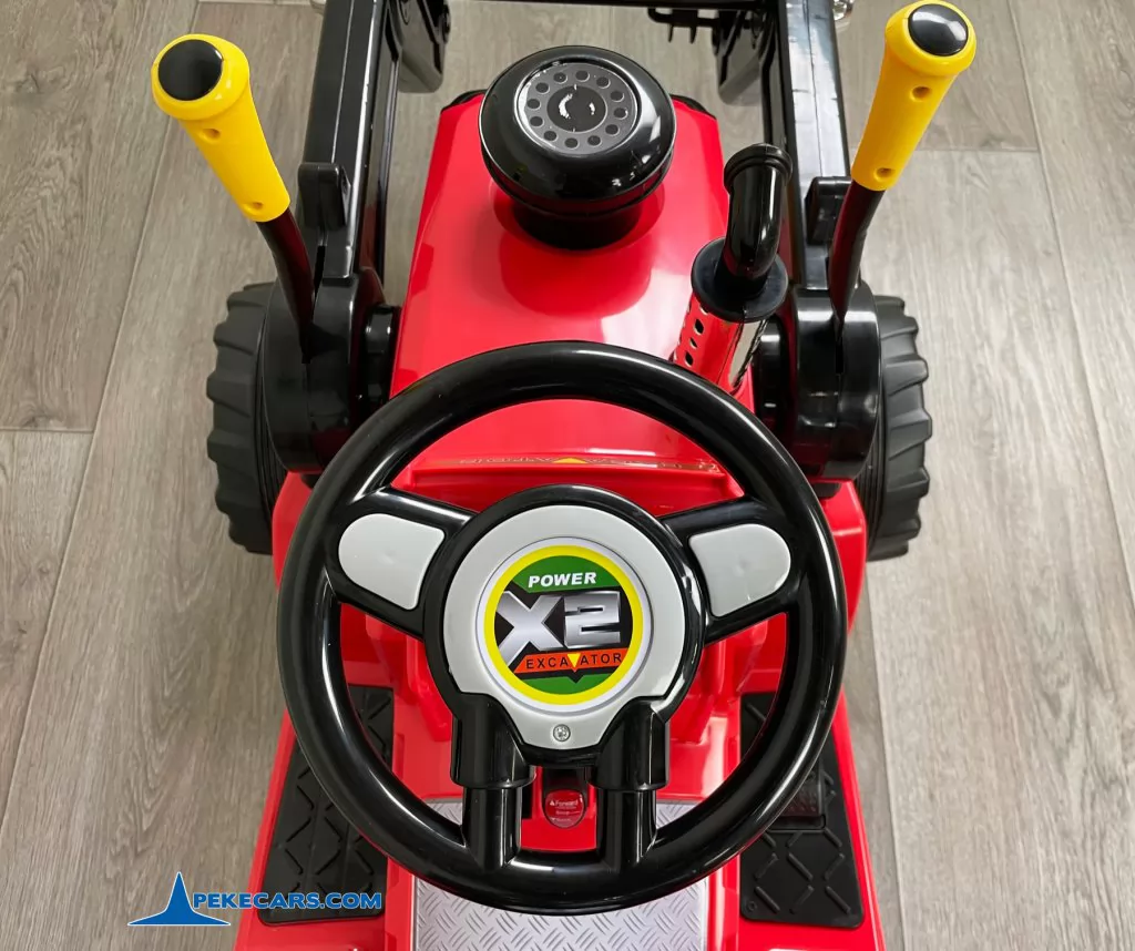 Tractor Eléctrico Peketrac 1005 12V 2.4G Rojo vista principal volante