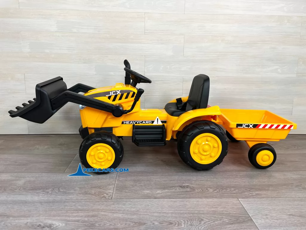 tractores infantiles peketrac 3100 12v amarillo vista lateral