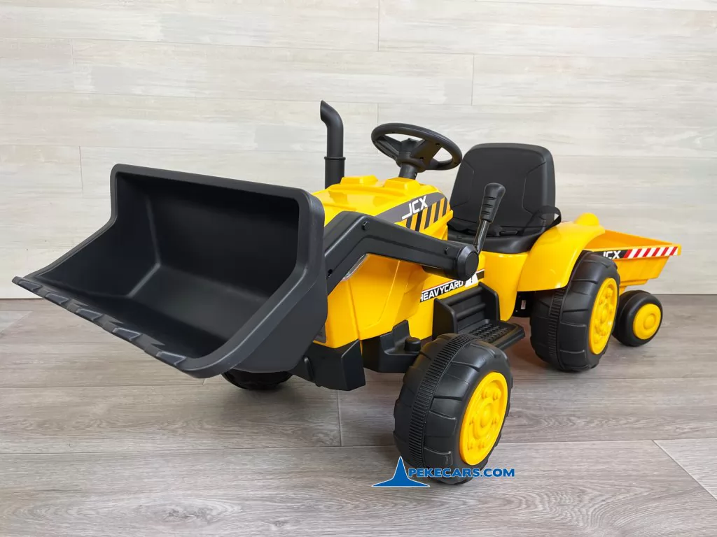tractor electrico peketrac 3100 12v amarillo vista frontal pala