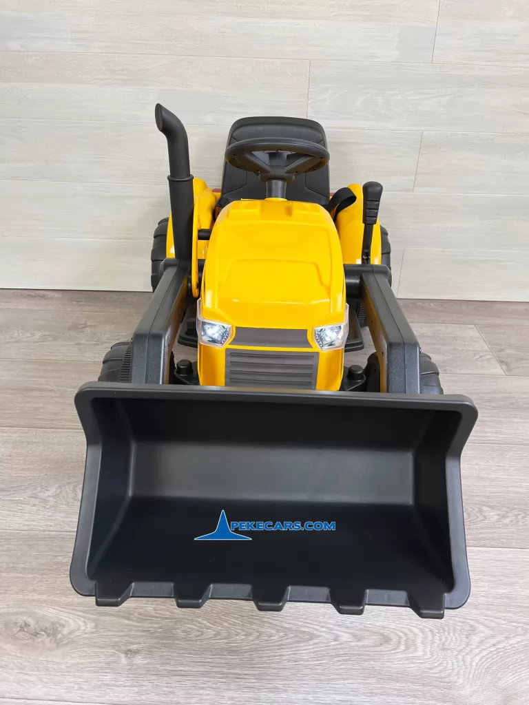 tractor electrico niños peketrac 3100 12v amarillo vista frente