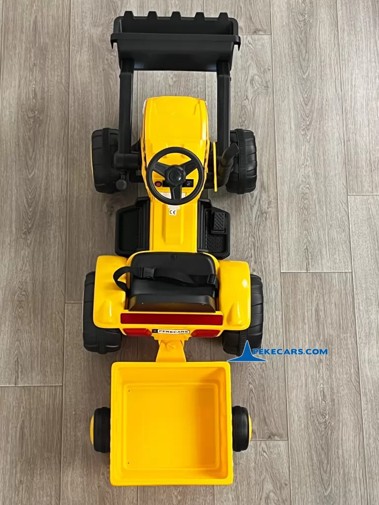 peketrac 3100 12v amarillo tractor electrico niños vista detalle arriba