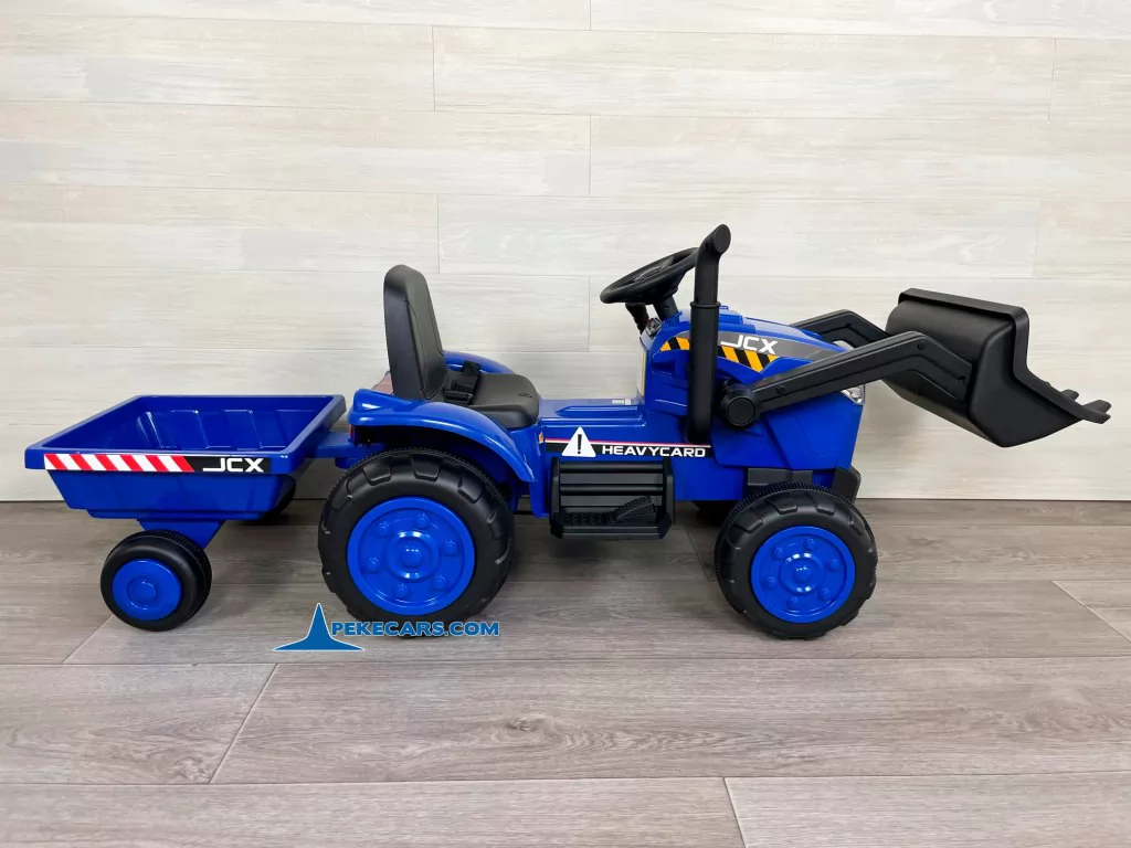 tractores infantiles peketrac 3100 12v azul vista lateral