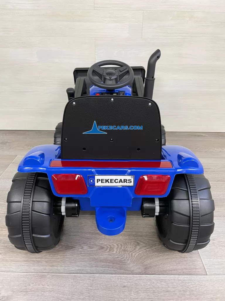 tractor electrico peketrac 3100 12v azul vista trasera