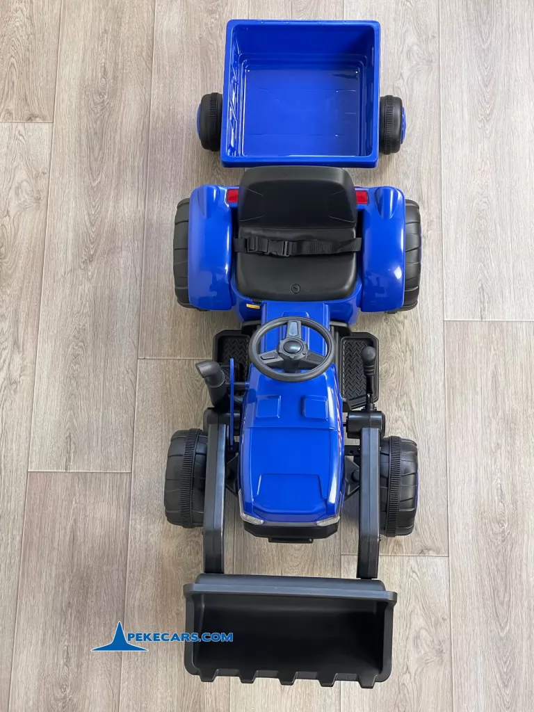 tractor electrico niños peketrac 3100 12v azul vista arriba