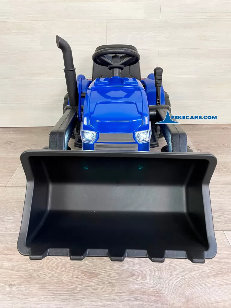 tractor electrico peketrac 3100 12v azul pala detalle