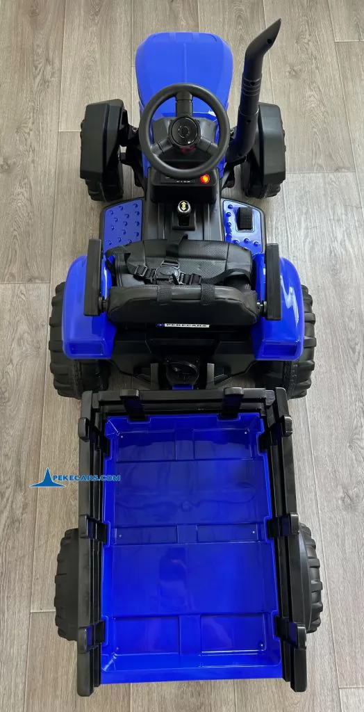 tractores infantiles peketrac 4200 12v con remolque azul vista cenital