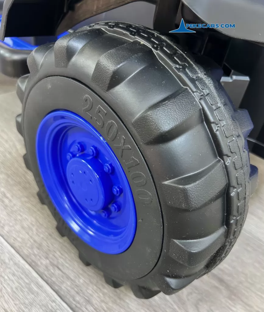 tractores infantiles peketrac 4200 12v con remolque azul rueda