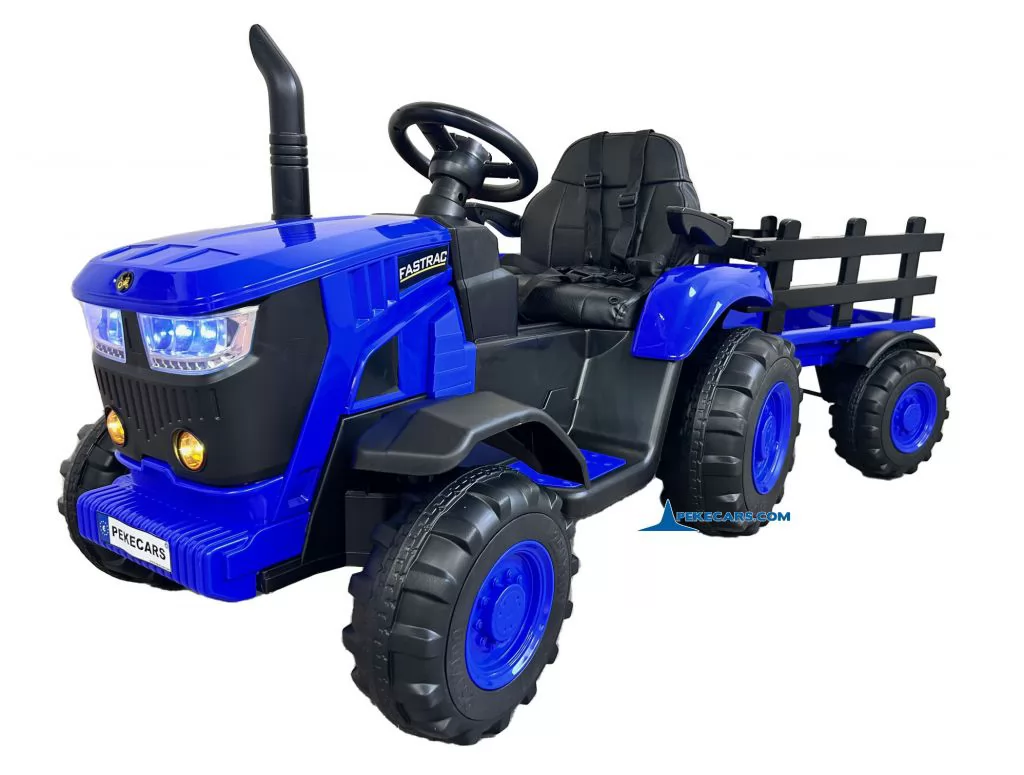 Tractor Eléctrico 4200 12V 2.4G Azul con Remolque