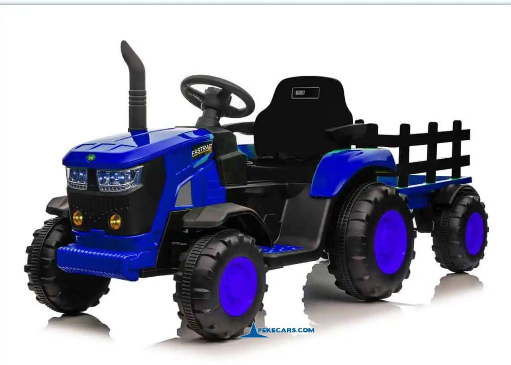 Tractor Eléctrico 4200 12V 2.4G Azul con Remolque