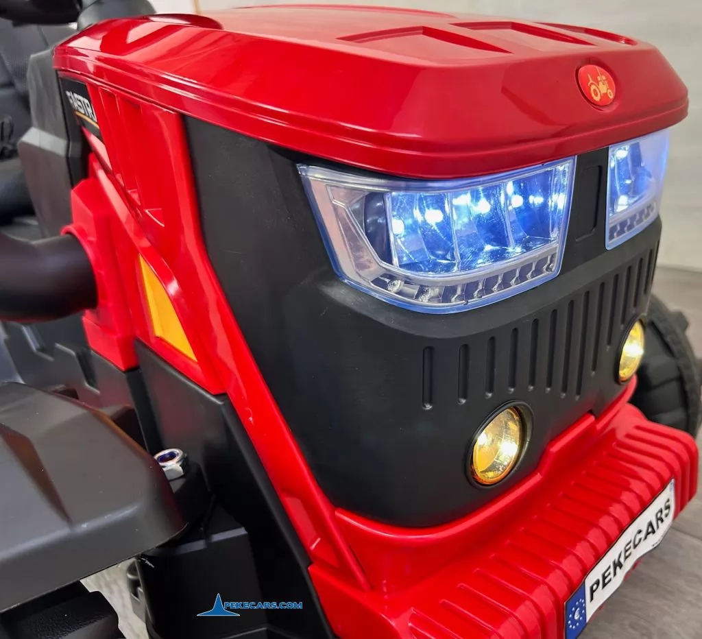 tractores infantiles peketrac 4200 12v rojo luces frontales