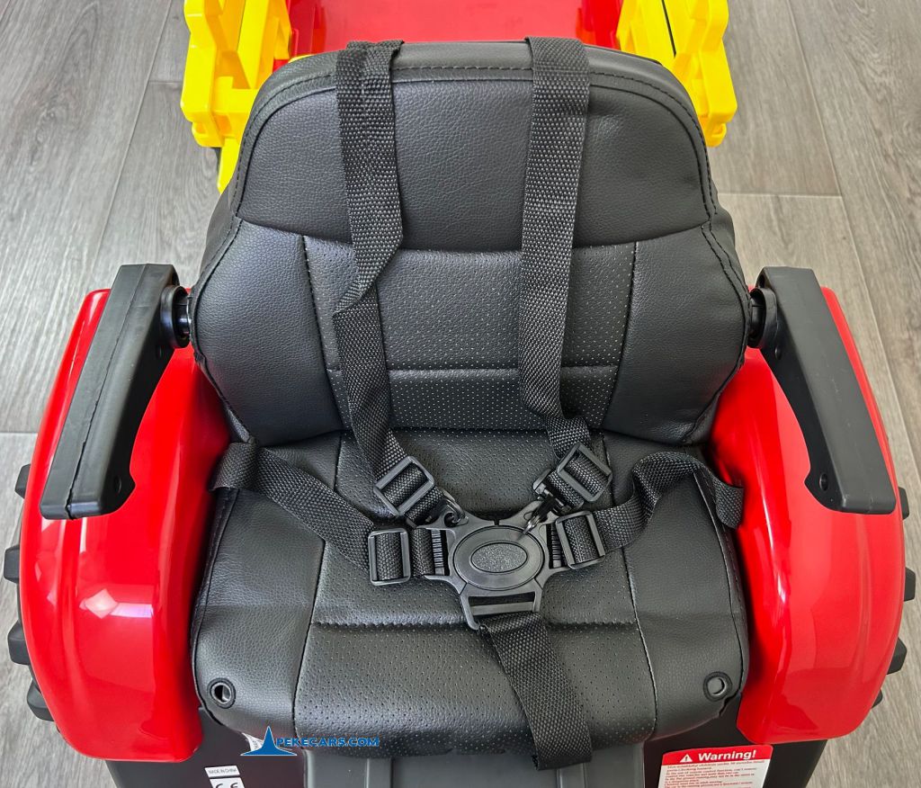 tractores infantiles ninos peketrac 4200 12v rojo siento polipiel cinturon seguridad