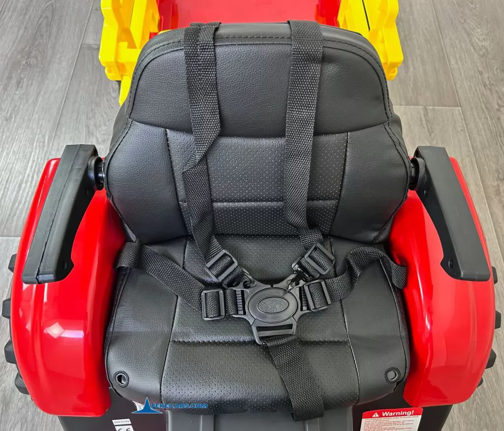 tractores infantiles ninos peketrac 4200 12v rojo siento polipiel cinturon seguridad