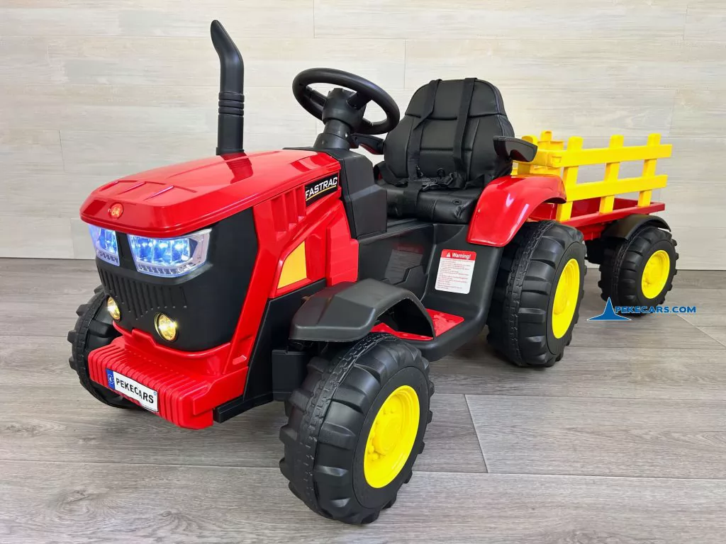 tractores infantiles peketrac 4200 12v rojo frontal derecha