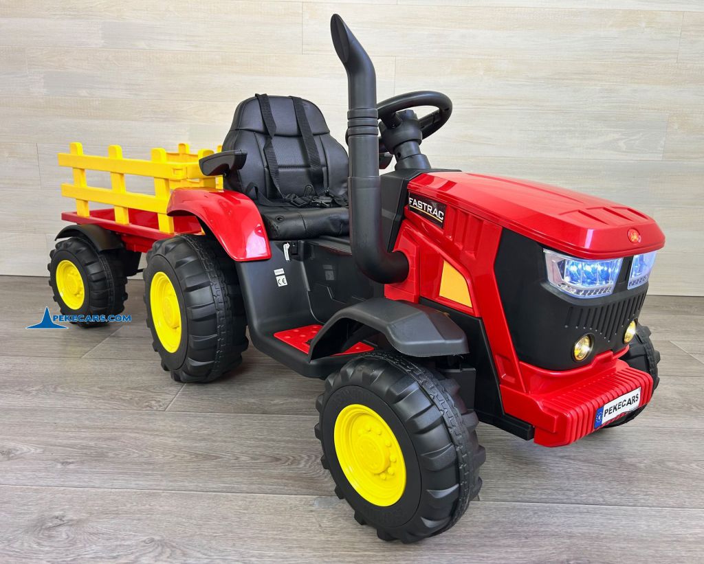 tractores infantiles peketrac 4200 12v rojo frontal izquierda