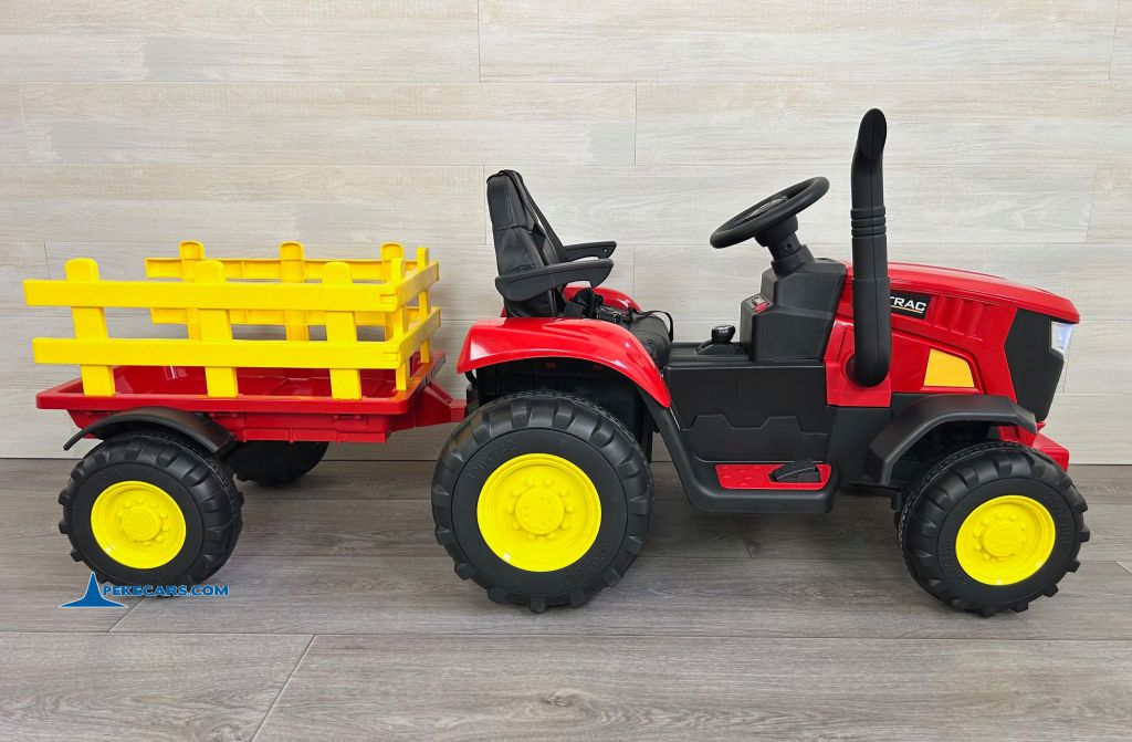 tractores infantiles peketrac 4200 12v rojo lado izquierdo