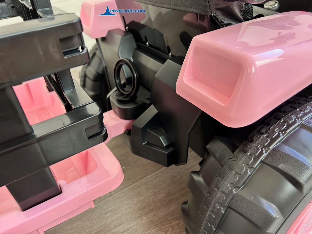 tractores infantiles peketrac 4200 12v rosa con remolque enganche remolque