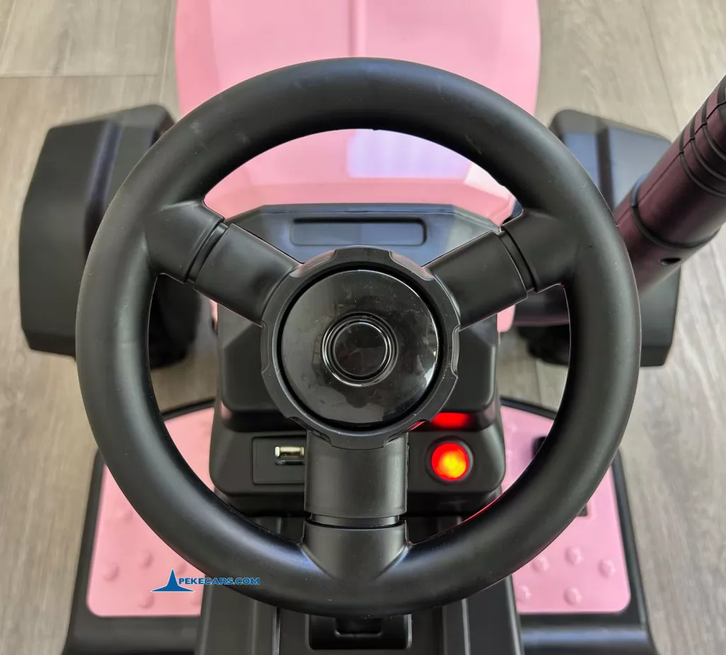 tractores infantiles peketrac 4200 12v rosa con remolque volante