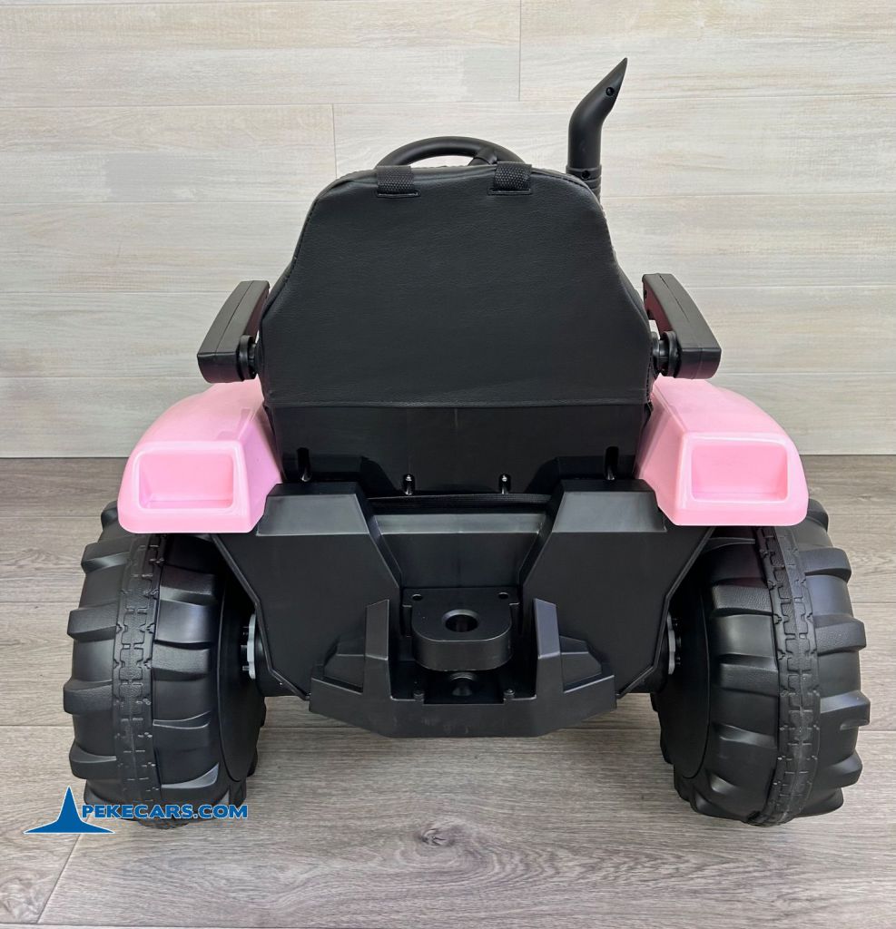 tractores infantiles peketrac 4200 12v rosa con remolque parte trasera