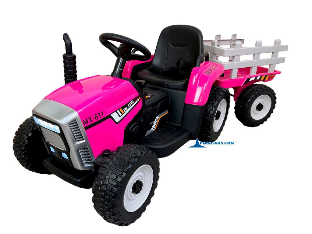 Tractor eléctrico para niños Peketrac 5100 12V Rosa
