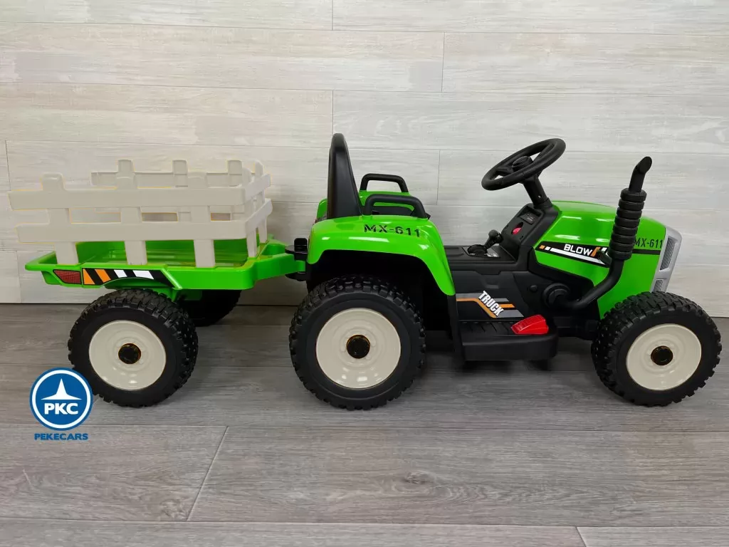 Tractor Eléctrico Peketrac 5100 12V Verde lateral