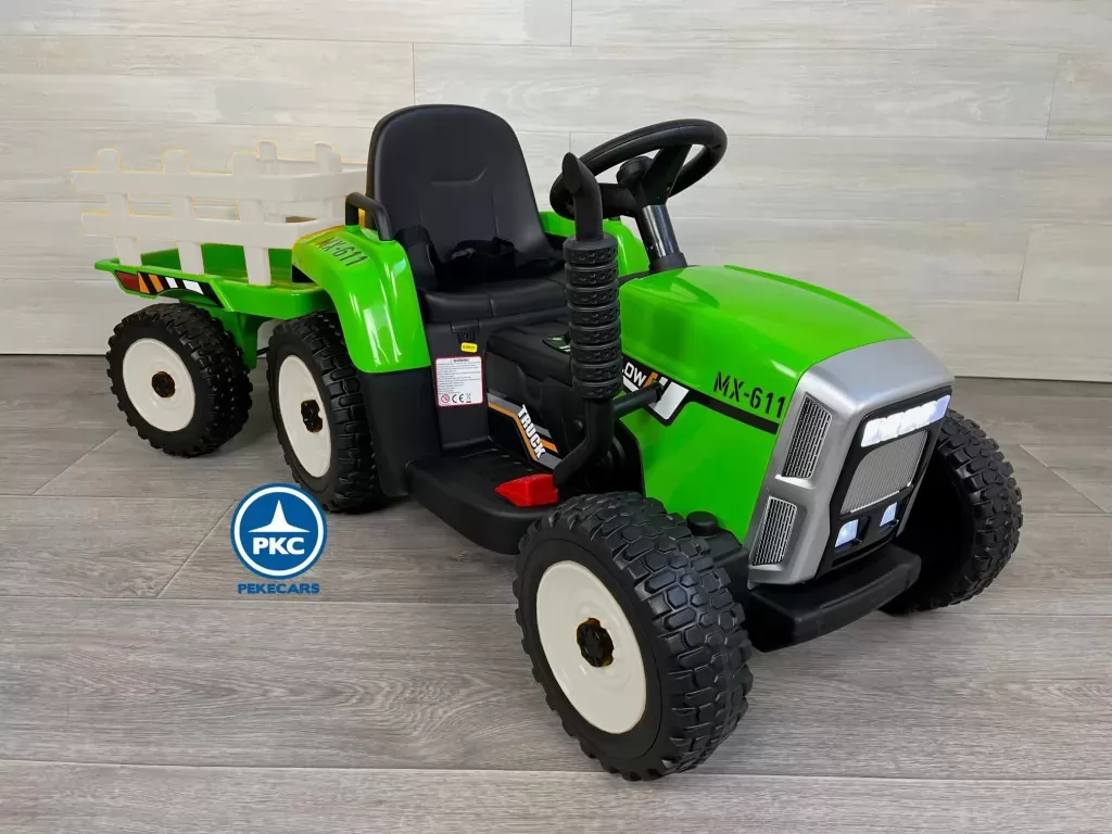 Tractor Eléctrico Peketrac 5100 12V Verde perspectiva