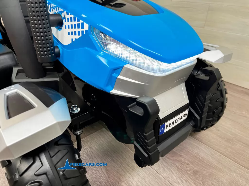 Tractor Electrico Peketrac 5200 con Remolque 2.4G 24V Azul detalle frente