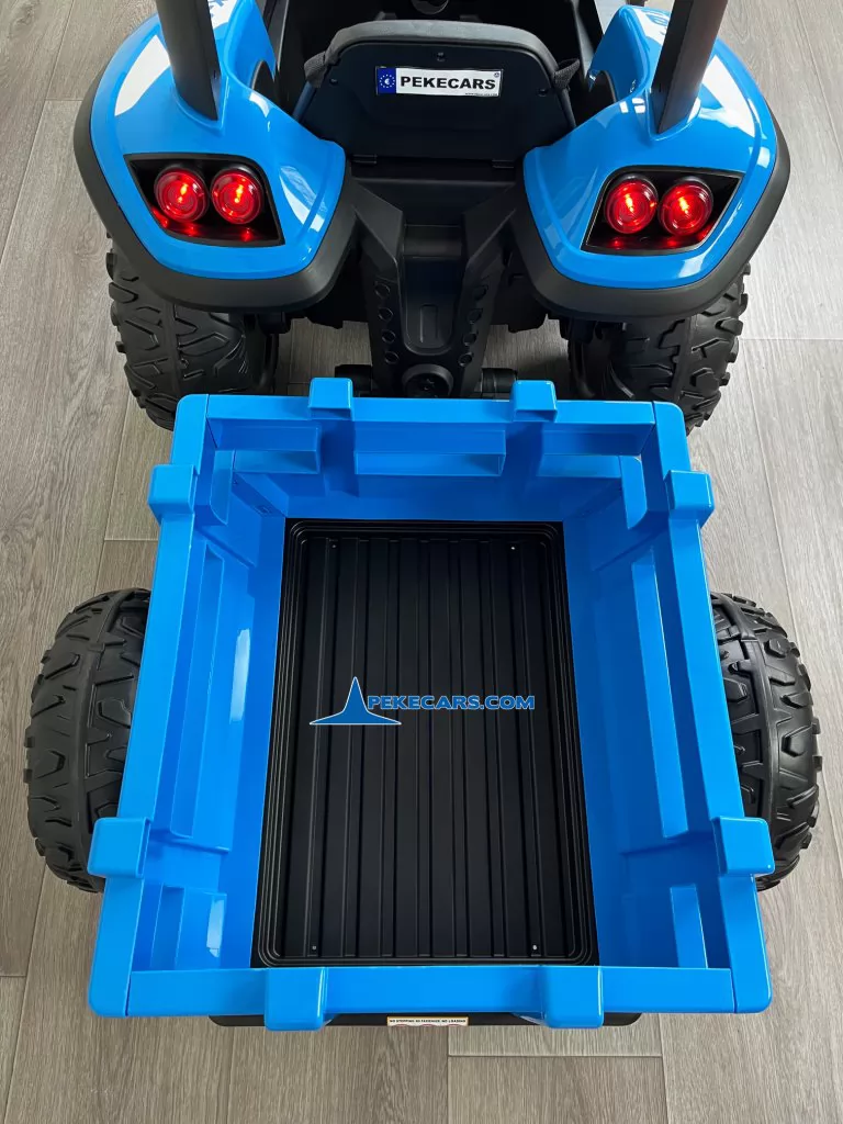 Tractor Electrico Peketrac 5200 con Remolque 2.4G 24V Azul remolque