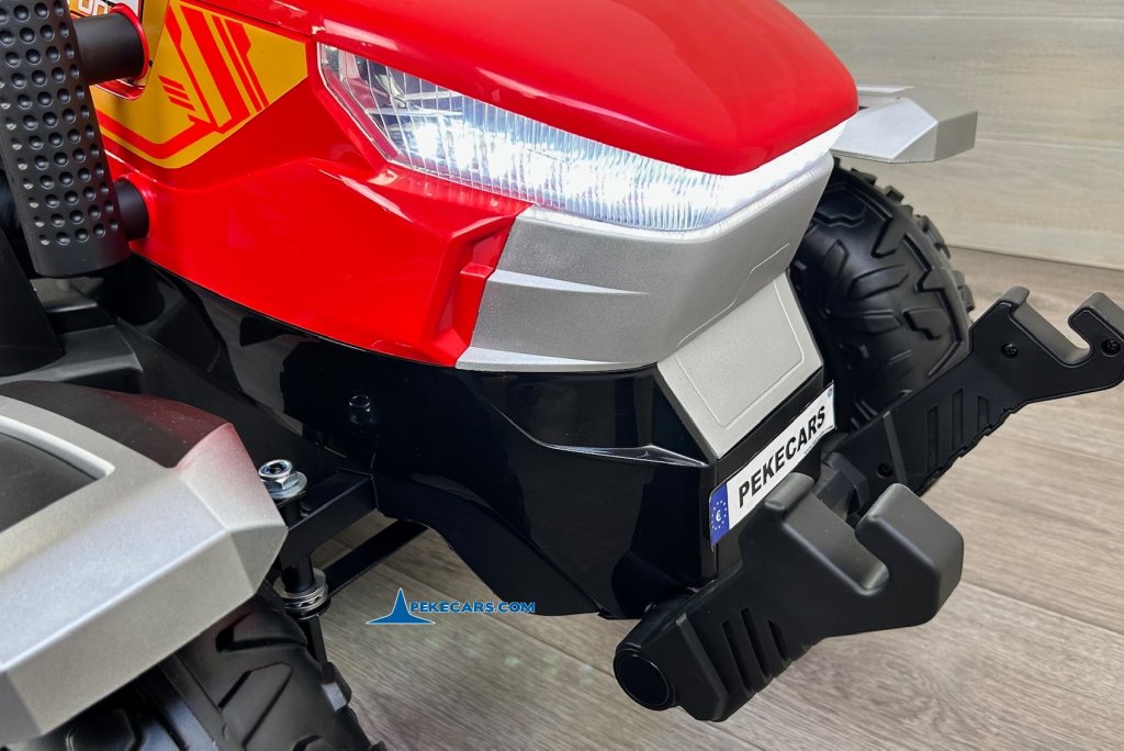 tractores infantiles peketrac 5200 24v rojo faros