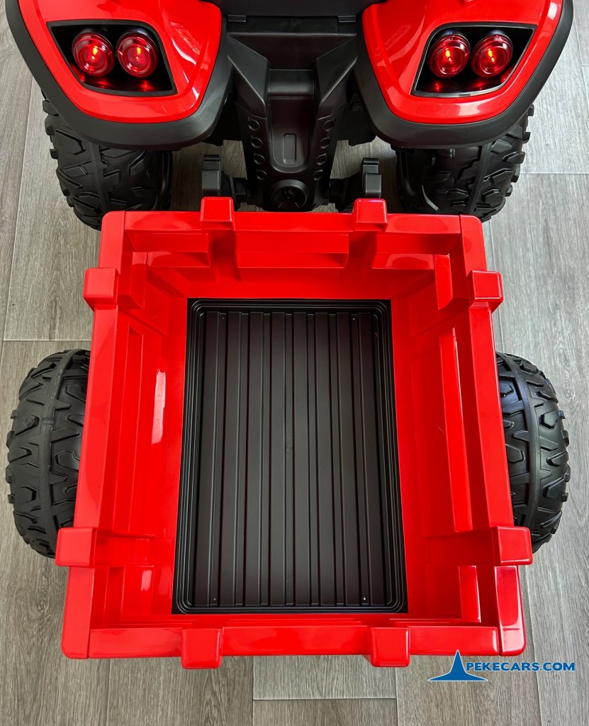 tractores infantiles peketrac 5200 24v rojo remolque
