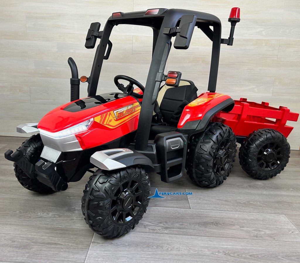 tractores infantiles peketrac 5200 24v rojo perspectiva